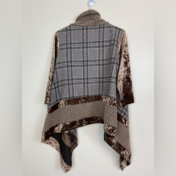 KAMANA OPEN FRONT MIXED MEDIA LAGENLOOK WHIMSICAL CARDIGAN - Picture 4 of 9